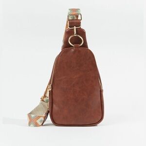Aztec Sling Mini Backpack, Brown